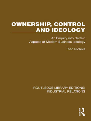cover image of Ownership, Control and Ideology